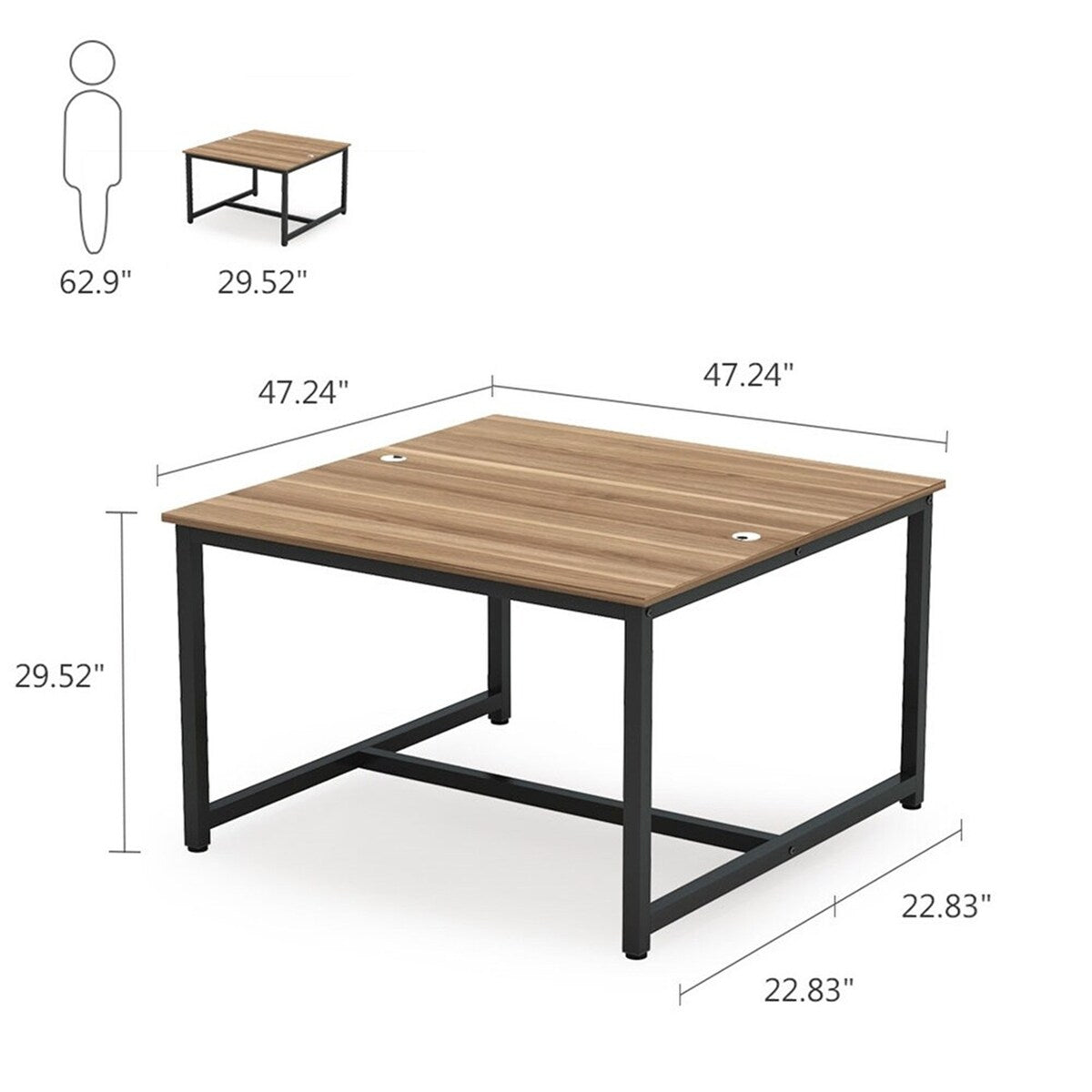 Extra Large Double Computer Desk with Shelves,Two Person Desk
