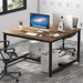 Extra Large Double Computer Desk with Shelves,Two Person Desk