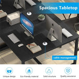 Extra Large Double Computer Desk with Shelves,Two Person Desk