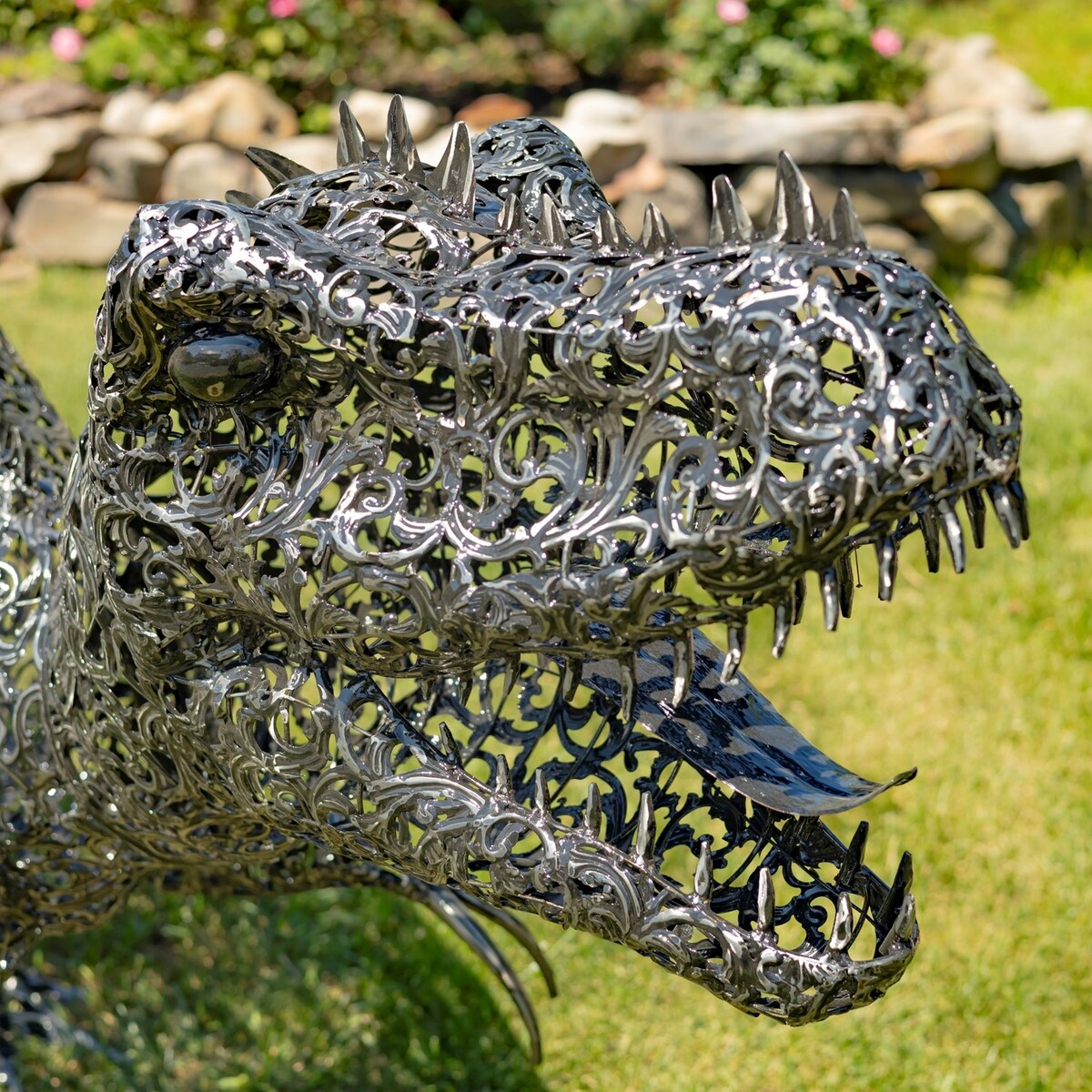 Extra Large Metal Dinosaur Statue- Multiple Size Options