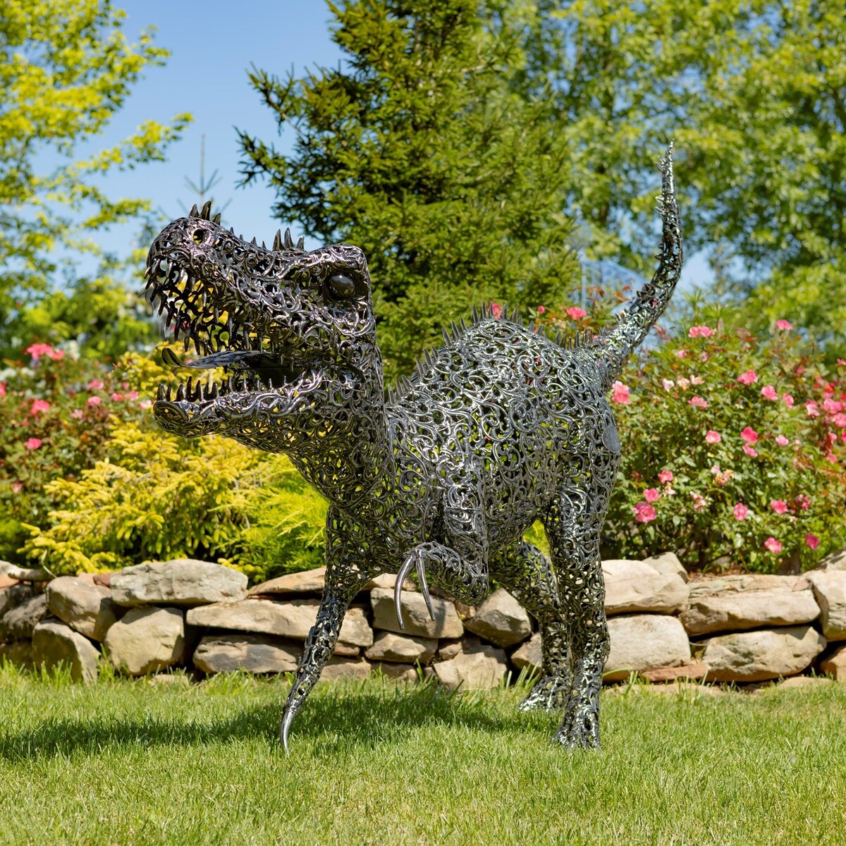 Extra Large Metal Dinosaur Statue- Multiple Size Options
