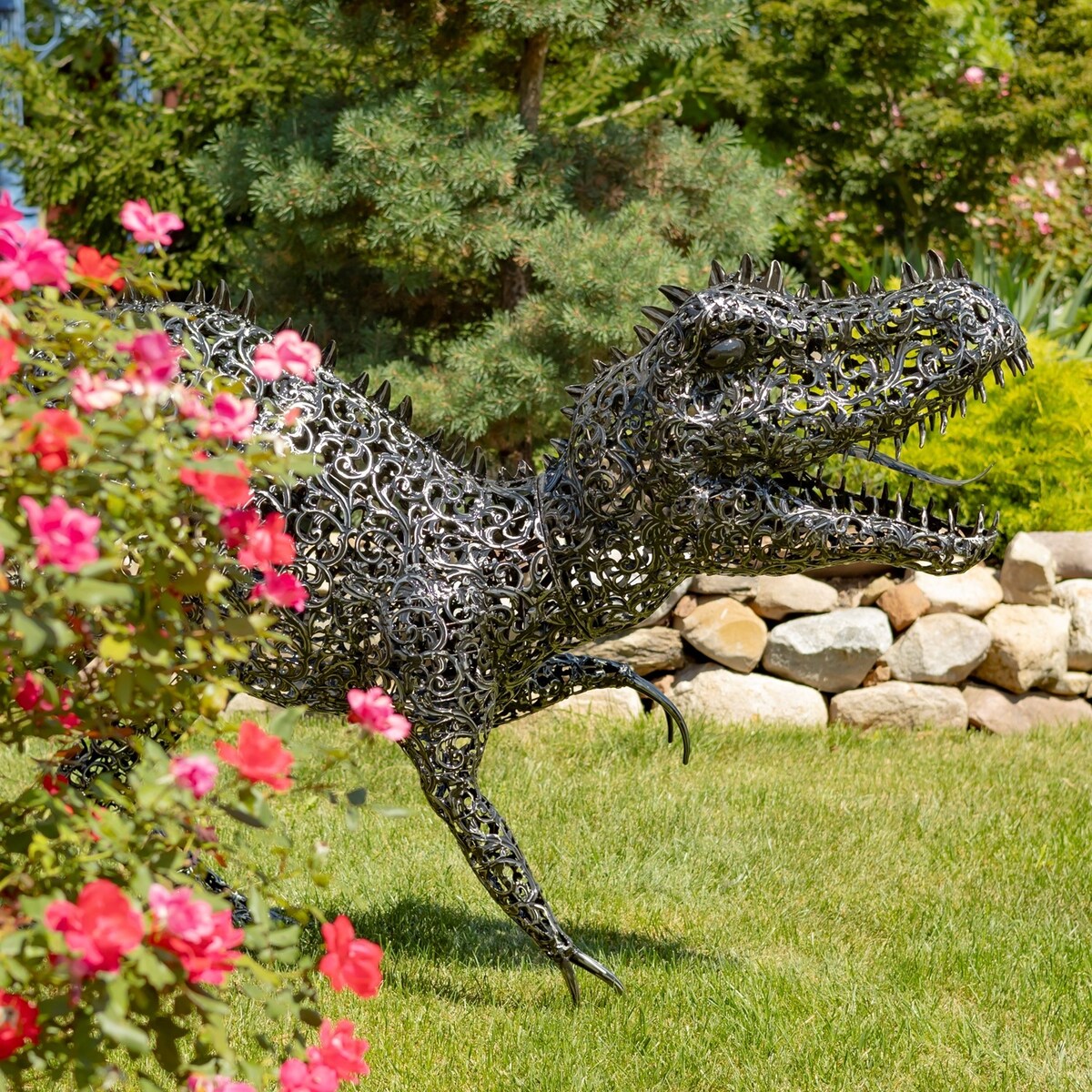 Extra Large Metal Dinosaur Statue- Multiple Size Options