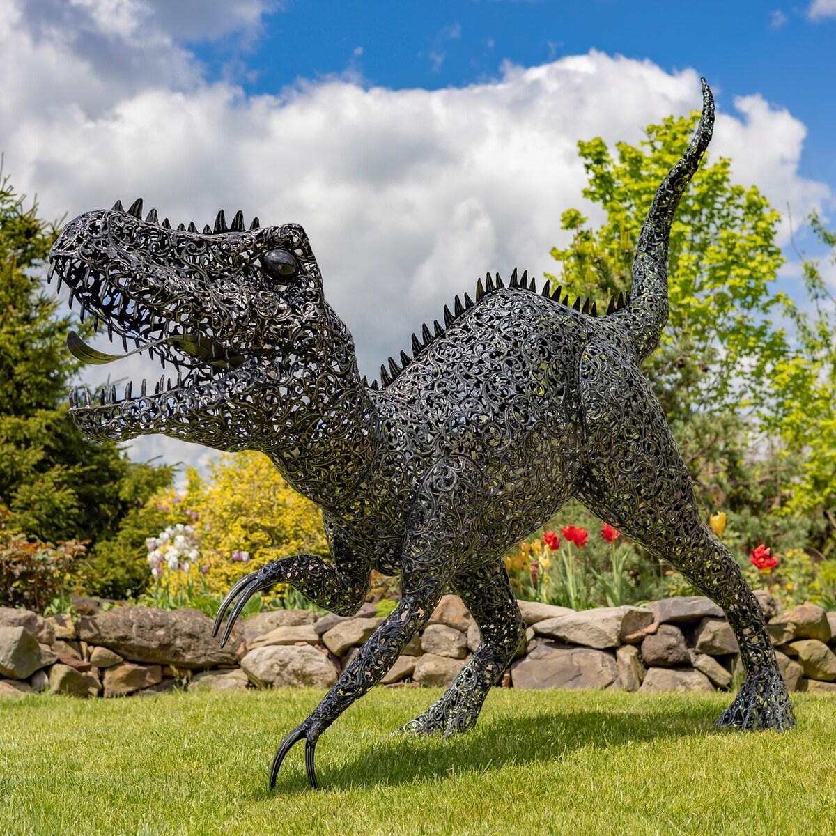 Extra Large Metal Dinosaur Statue- Multiple Size Options