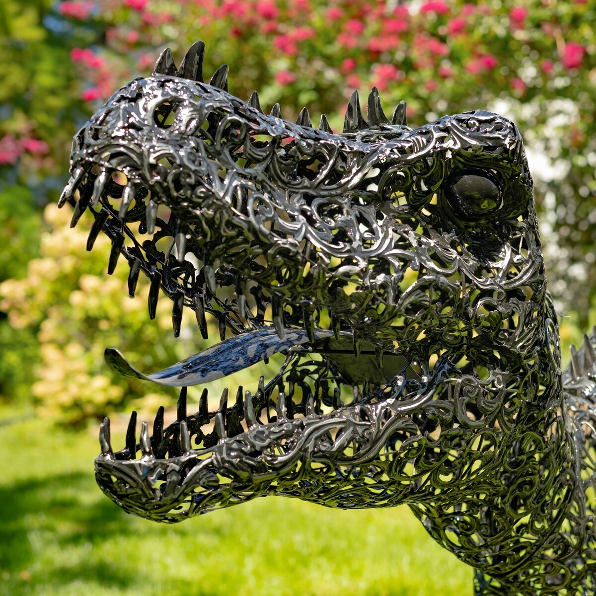 Extra Large Metal Dinosaur Statue- Multiple Size Options