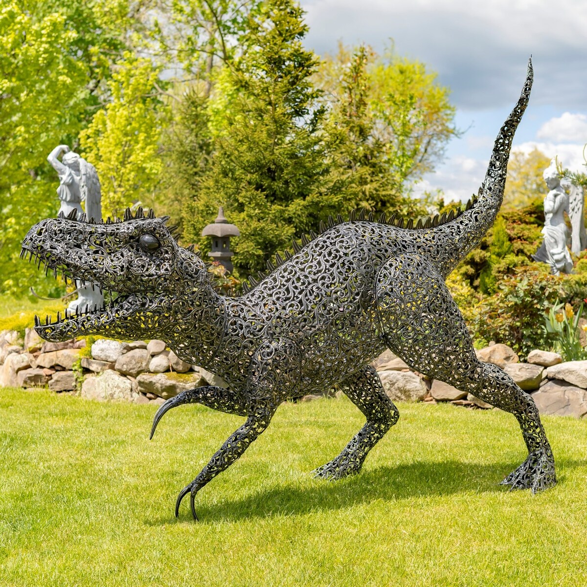 Extra Large Metal Dinosaur Statue- Multiple Size Options