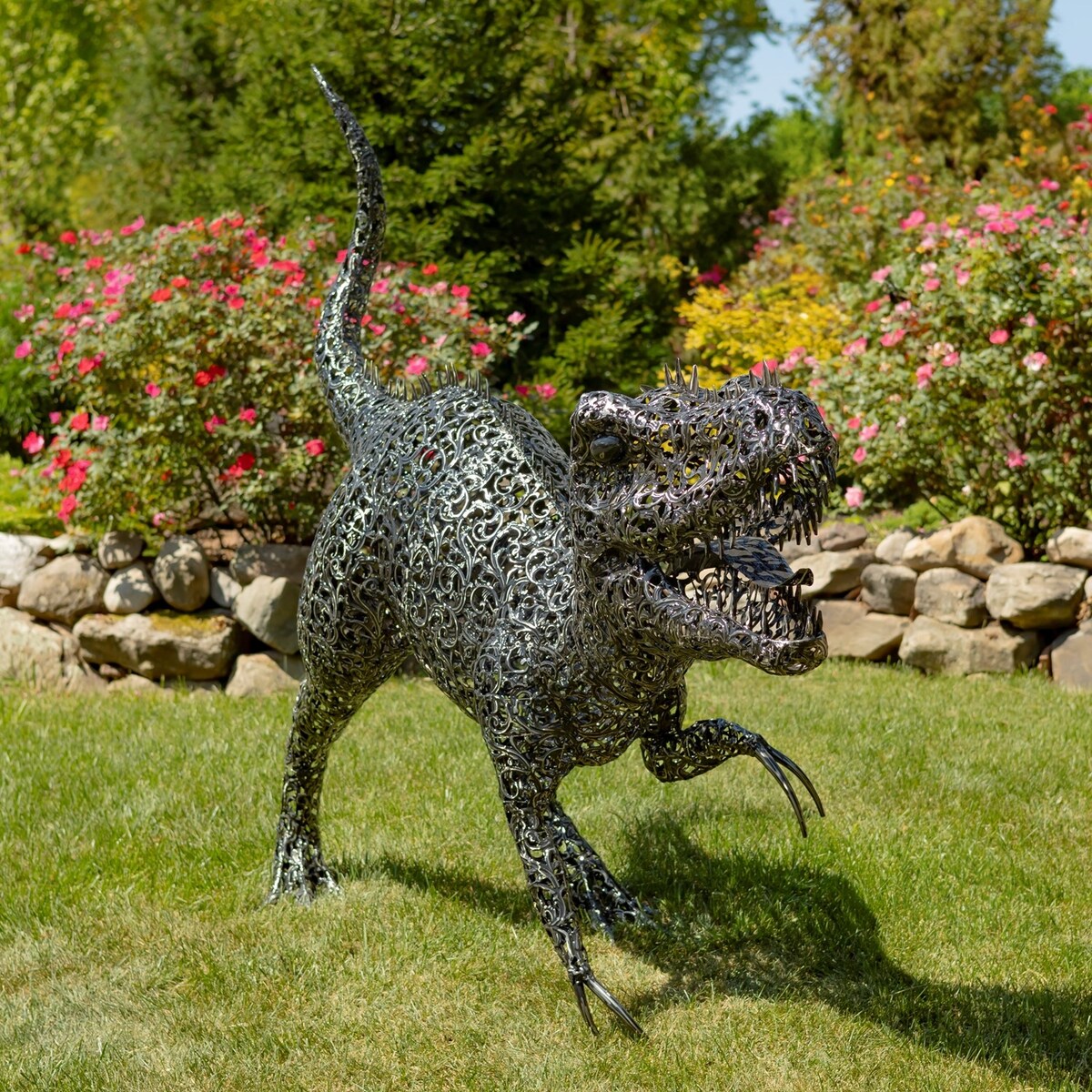 Extra Large Metal Dinosaur Statue- Multiple Size Options