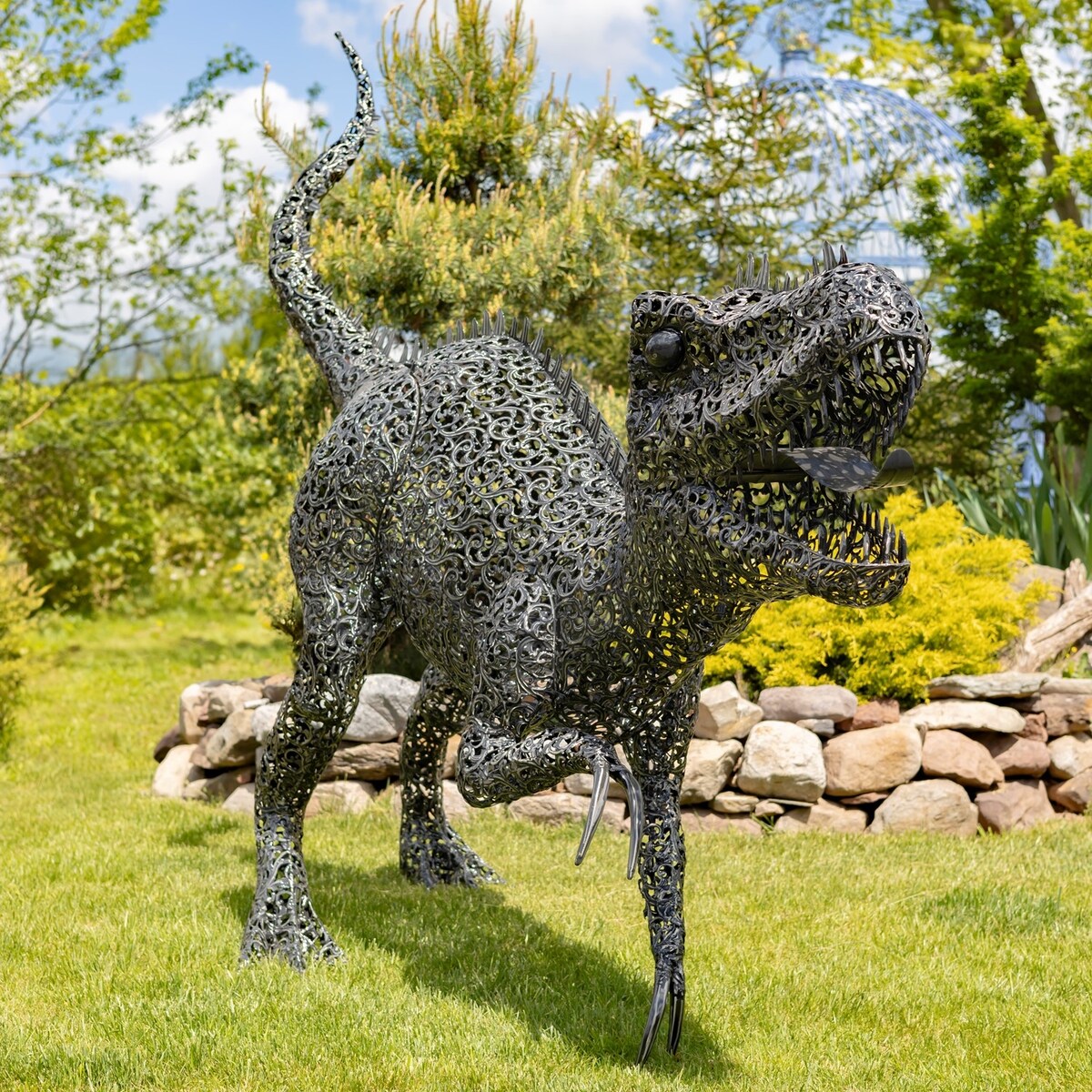 Extra Large Metal Dinosaur Statue- Multiple Size Options