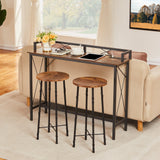 Javlergo Extra Long Console/Sofa Table with Charging Station & Power Outlet