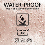 Extra Long Shower Curtain Polyester Hook Less Cubic 79"L x 71"W