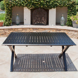 Exuma Outdoor Black Cast Aluminum Rectangular Dining Table by Christopher Knight Home