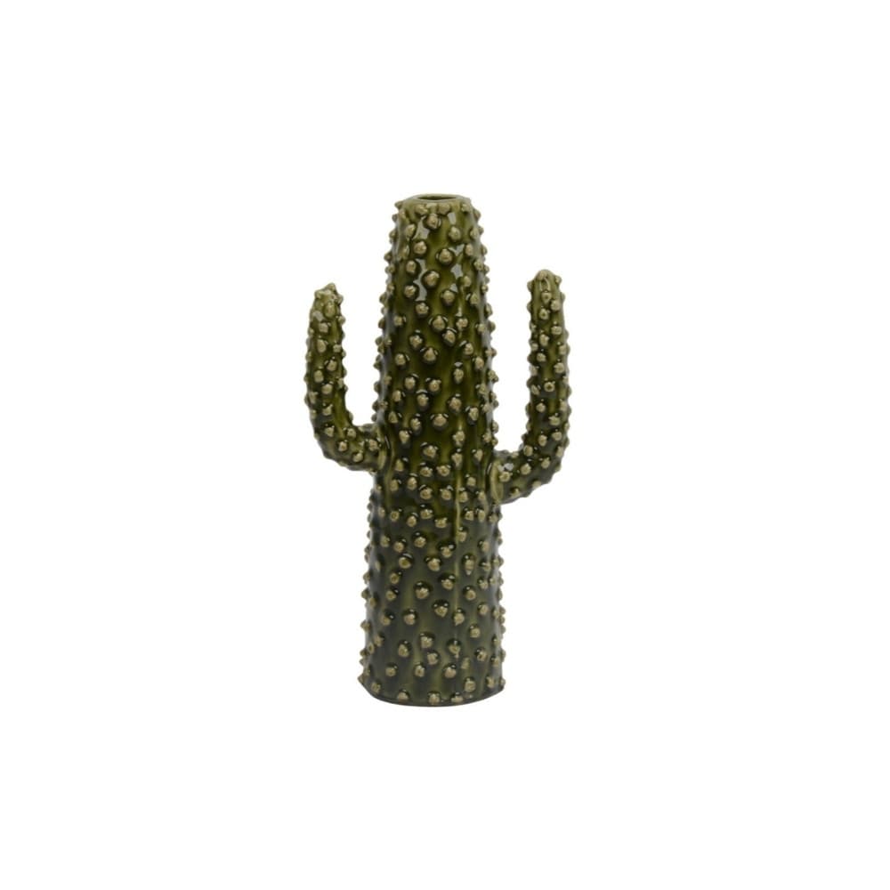 Eye-Catching Ceramic Saguaro Cactus Figurine, Green