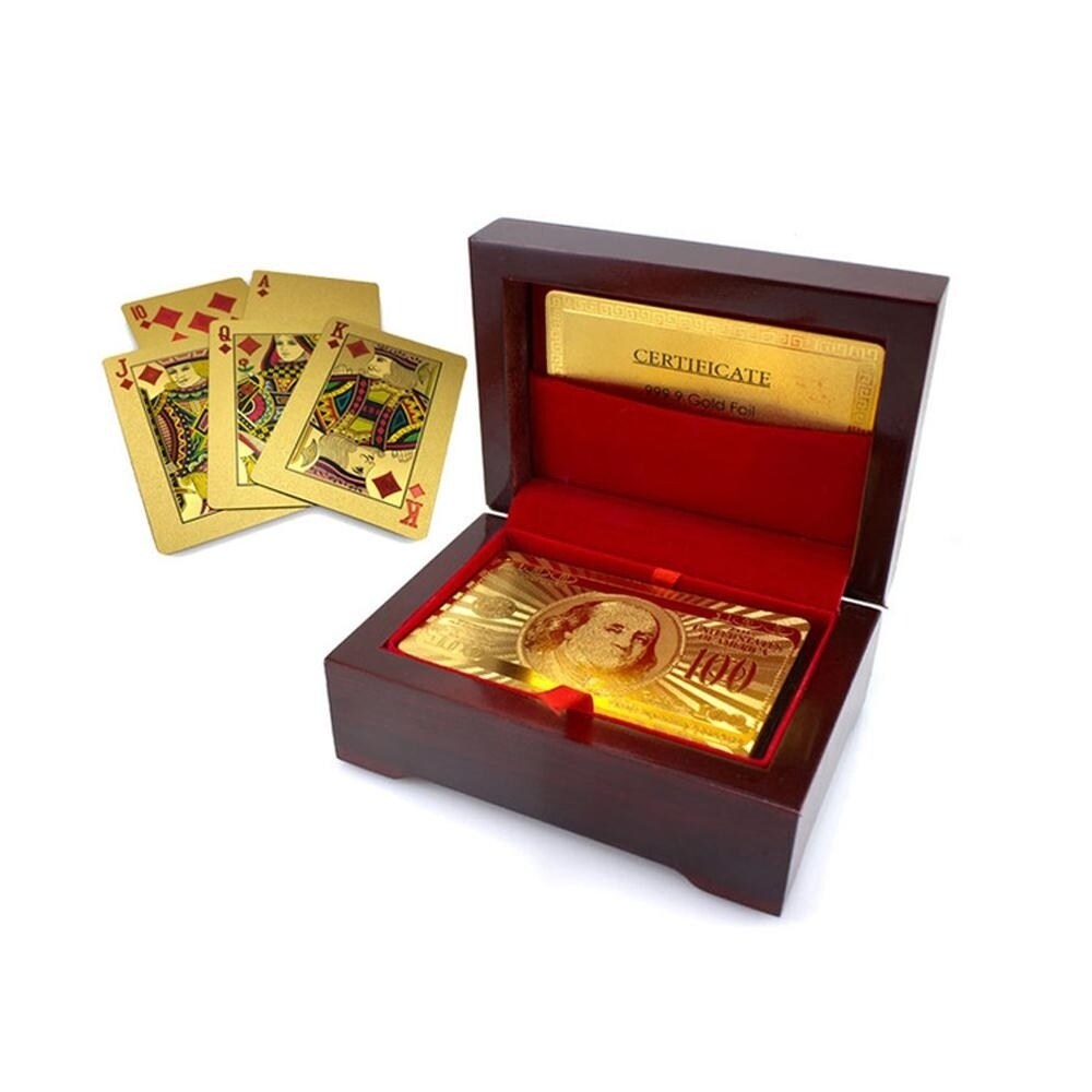 F.S.D 24K Gold-Plated Playing Cards with Optional Case - Gold