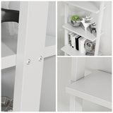 Timechee 4-Tier Bookshelf Leaning Ladder in White - Standard