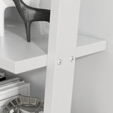 Timechee 4-Tier Bookshelf Leaning Ladder in White - Standard
