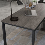 Timechee 55-inch L Shaped Office Computer Desk w/ Drawers, Grey Bron