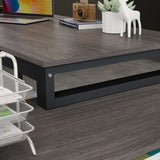 Timechee 55-inch L Shaped Office Computer Desk w/ Drawers, Grey Bron