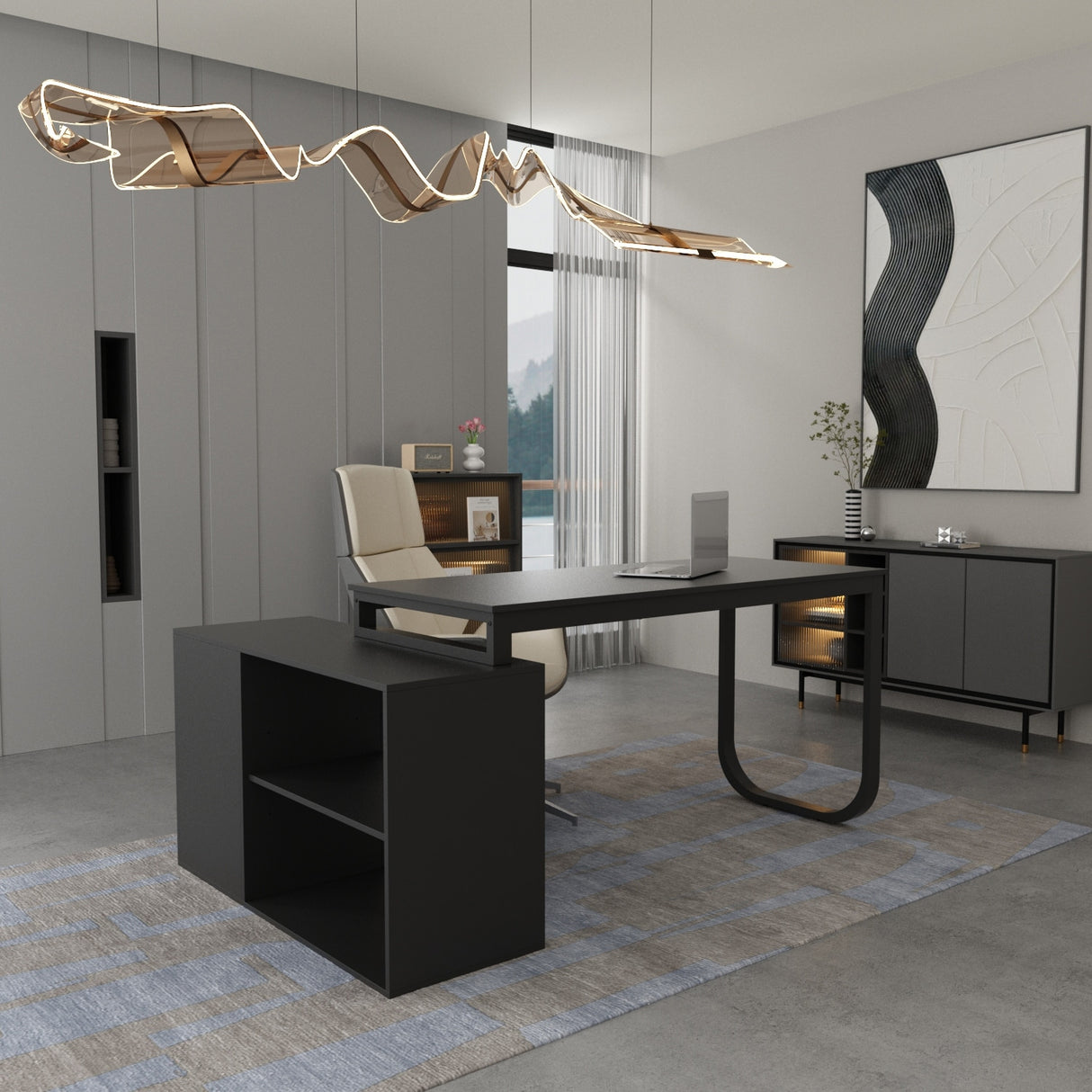 Timechee 55-inch L Shaped Office Computer Desk w/ Drawers