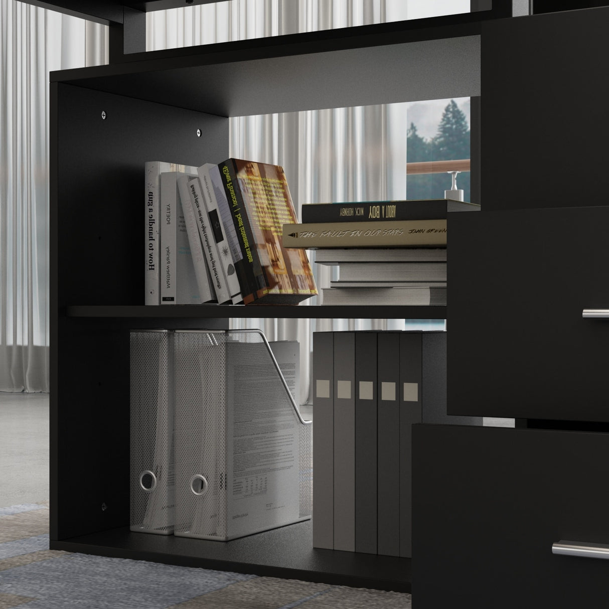 Timechee 55-inch L Shaped Office Computer Desk w/ Drawers