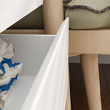 54'' Timechee White 6 Drawer Double Dresser Chest With Metal Legs