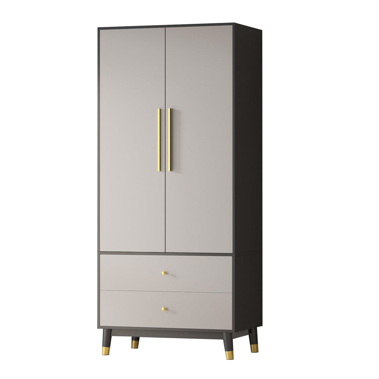 70.9"H Armoires & Wardrobe Two Drawers Hanging Storage Closet Cabinet