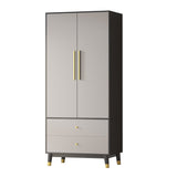 70.9"H Armoires & Wardrobe Two Drawers Hanging Storage Closet Cabinet