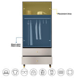 70.9"H Armoires & Wardrobe Two Drawers Hanging Storage Closet Cabinet