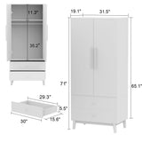 70.9"H Armoires & Wardrobe Two Drawers Hanging Storage Closet Cabinet