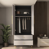 70.9"H Armoires & Wardrobe Two Drawers Hanging Storage Closet Cabinet