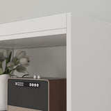 Timechee 70" Tall Bookcase, 2-Door Cabinet Storage w/ Drawer