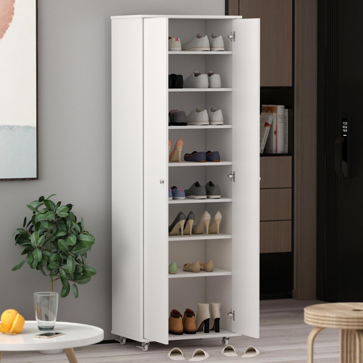 Tall entryway shoe rack discount