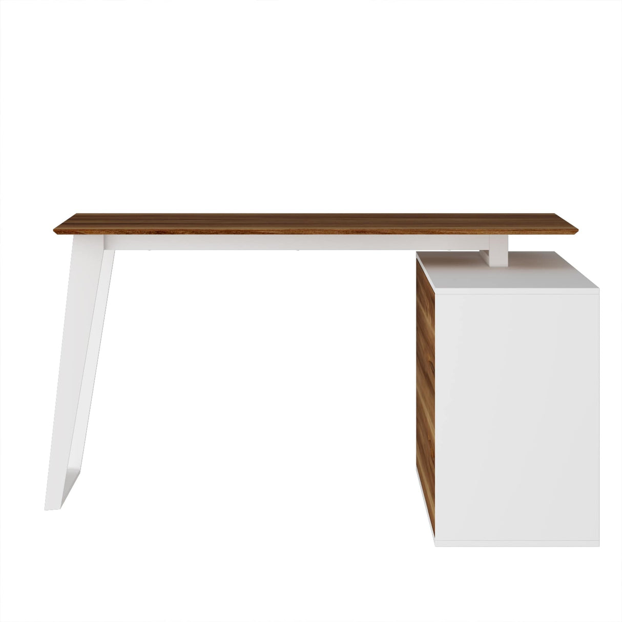 Timechee Home Office Desk L-Shaped Desk with Drawers Cabinet Corner Desk