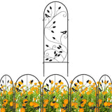 Timechee Tall Garden Fence, Metal Fencing Flower Barrier, 4 Panels