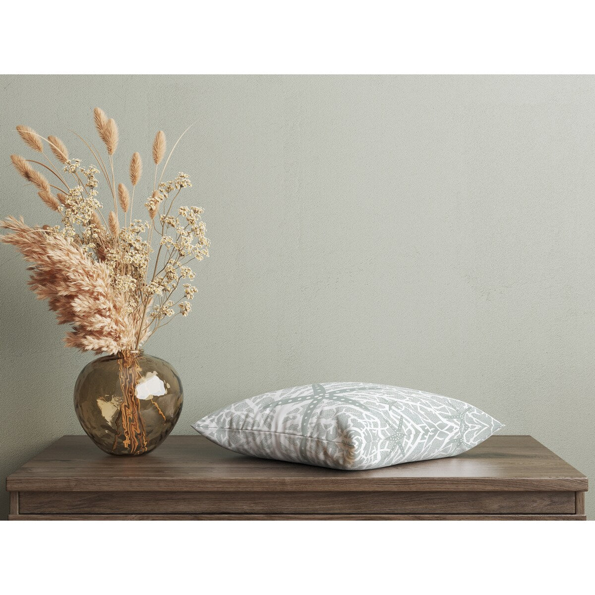 FAN CORAL LIGHT GREEN Accent Pillow by Kavka Designs