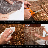 FASÄDE Waves Horizontal 4-foot x 8-foot PVC Wall Panel in Polished Copper