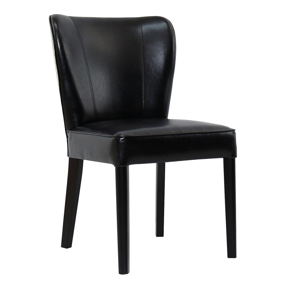 FAUX LEATHER AND BURLAP DINING CHAIR