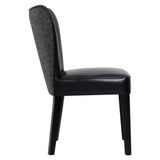 FAUX LEATHER AND BURLAP DINING CHAIR