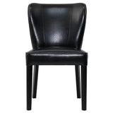FAUX LEATHER AND BURLAP DINING CHAIR