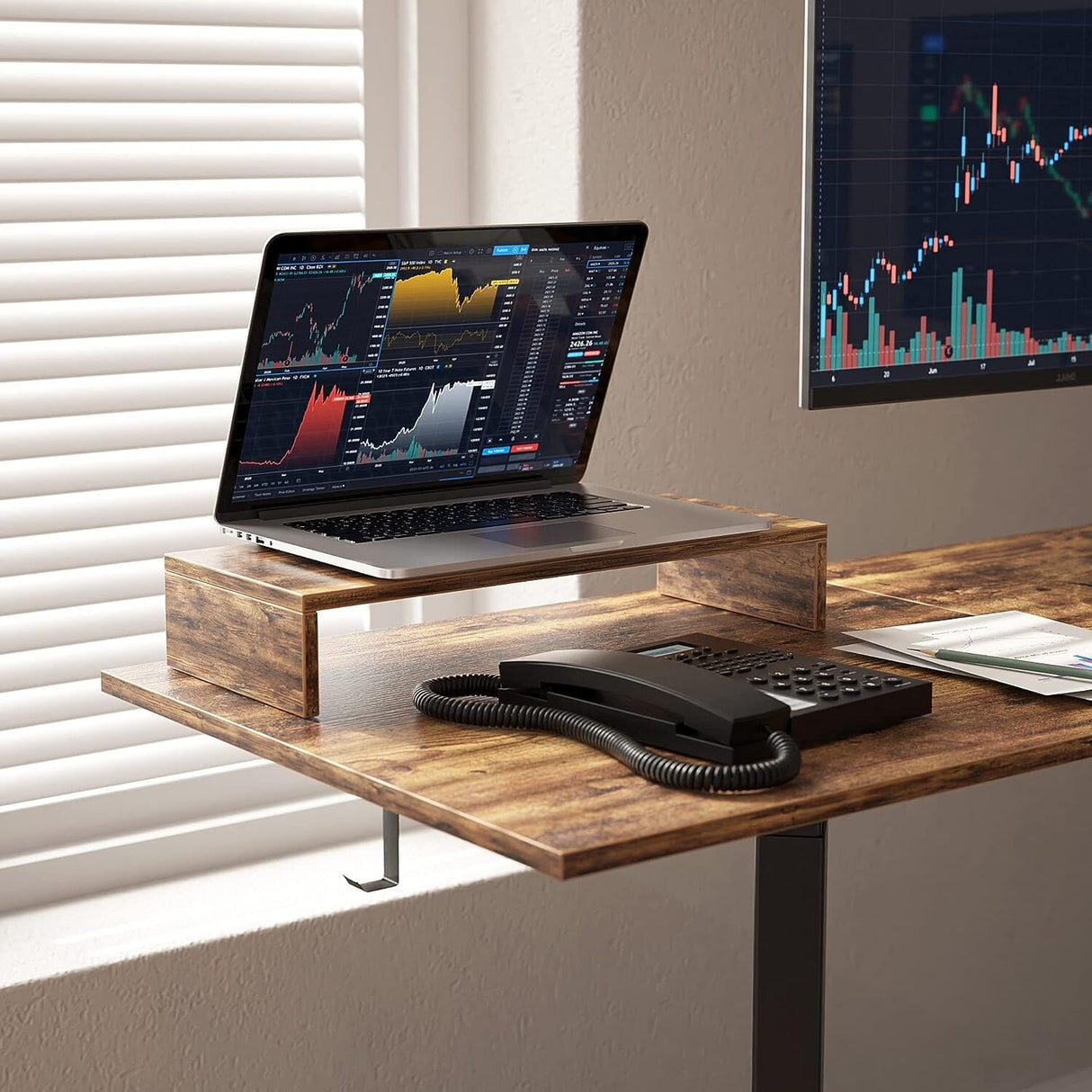 FEZIBO/Home Office Fuirniture/Wood/L Shaped Standing Desk/Desks