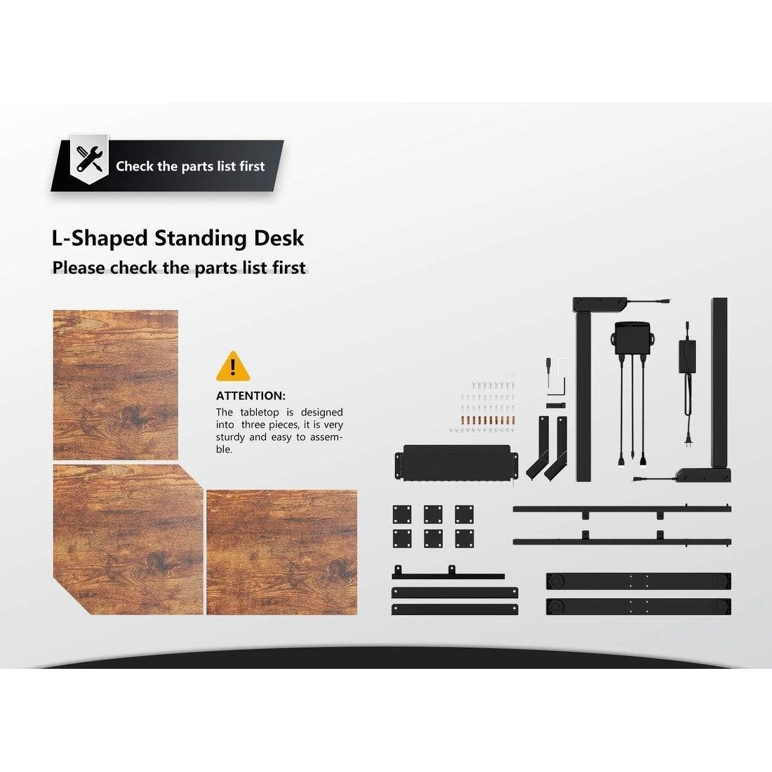 FEZIBO/Home Office Fuirniture/Wood/L Shaped Standing Desk/Desks