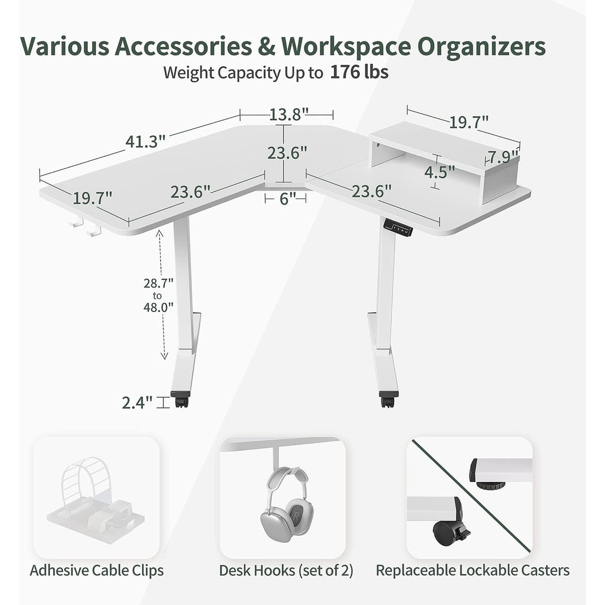 FEZIBO/Home Office Fuirniture/Wood/L Shaped Standing Desk/Desks