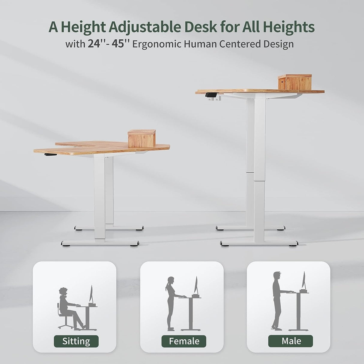FEZIBO/Home Office Fuirniture/Wood/L Shaped Standing Desk/Desks