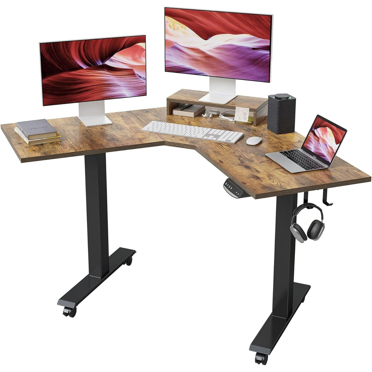 FEZIBO/Home Office Fuirniture/Wood/L Shaped Standing Desk/Desks