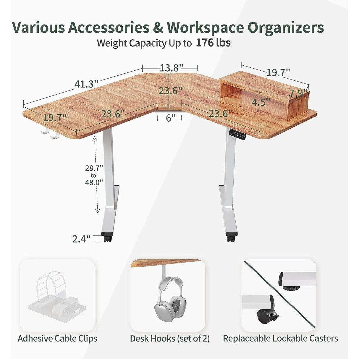 FEZIBO/Home Office Fuirniture/Wood/L Shaped Standing Desk/Desks