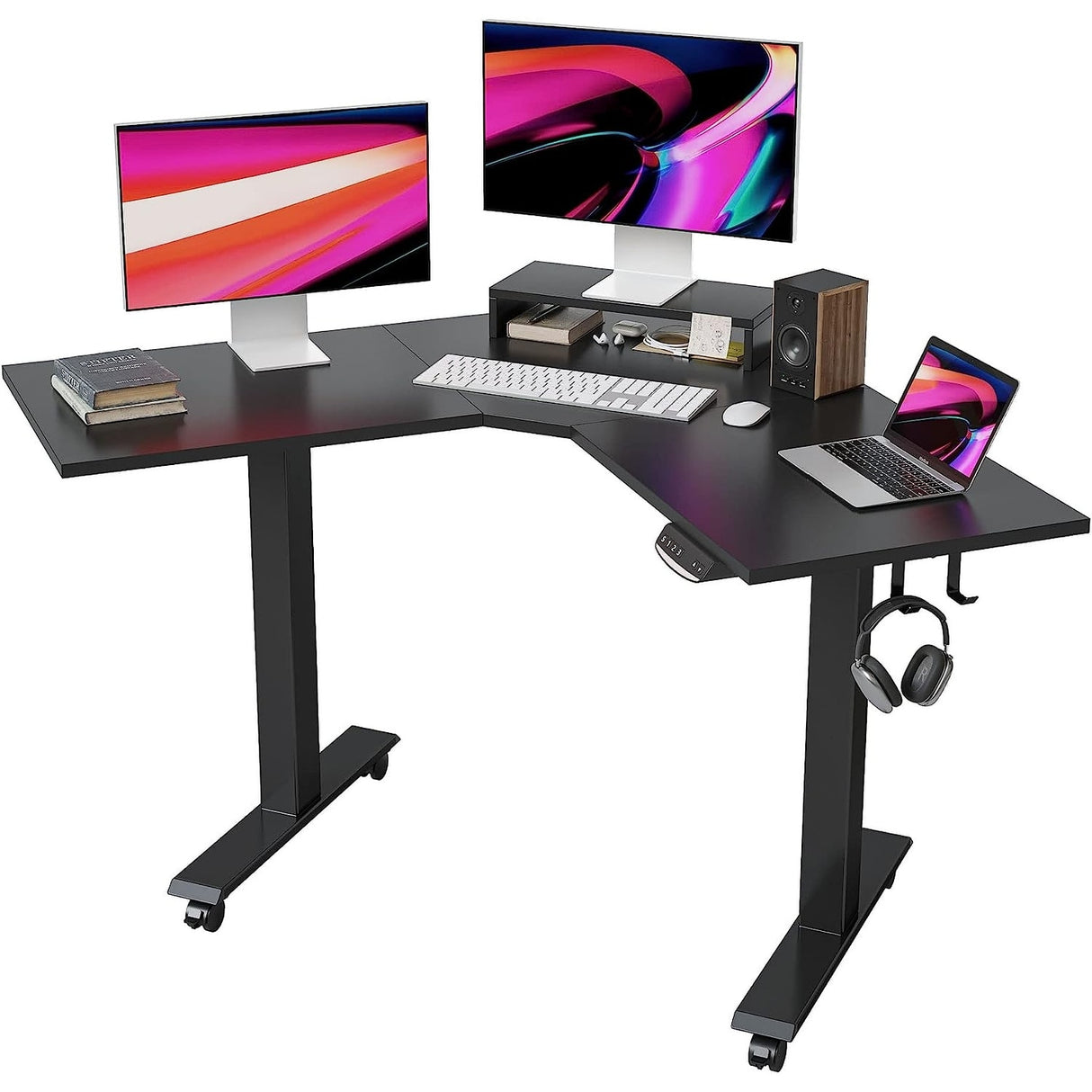 FEZIBO/Home Office Fuirniture/Wood/L Shaped Standing Desk/Desks