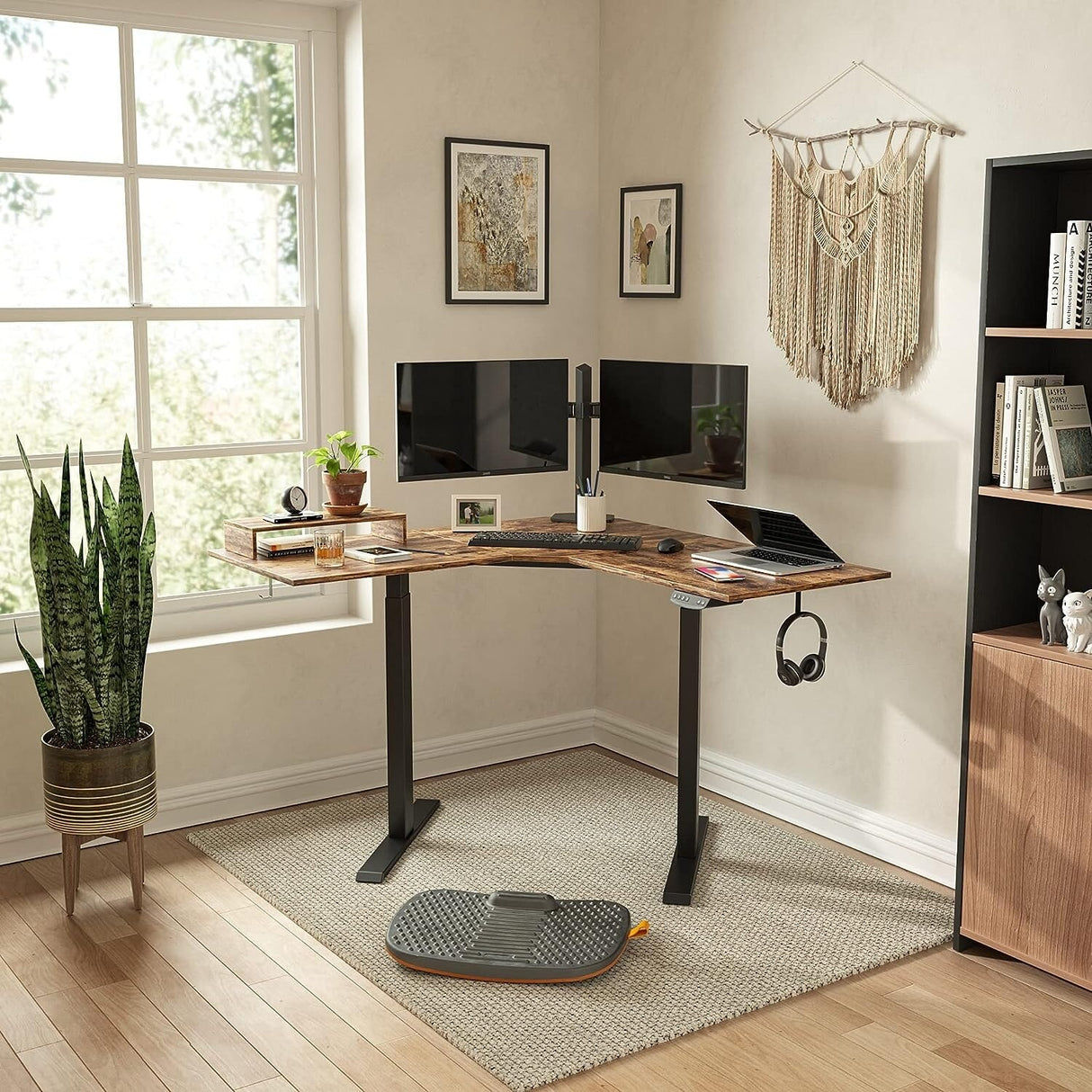 FEZIBO/Home Office Fuirniture/Wood/L Shaped Standing Desk/Desks