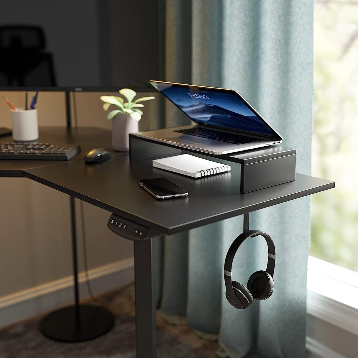 FEZIBO/Home Office Fuirniture/Wood/L Shaped Standing Desk/Desks