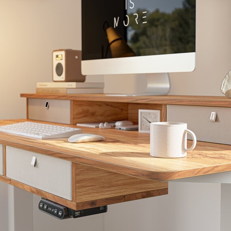 FEZIBO/Home Office Furniture/Wood/Standing Desk With 4 Drawers/Desks