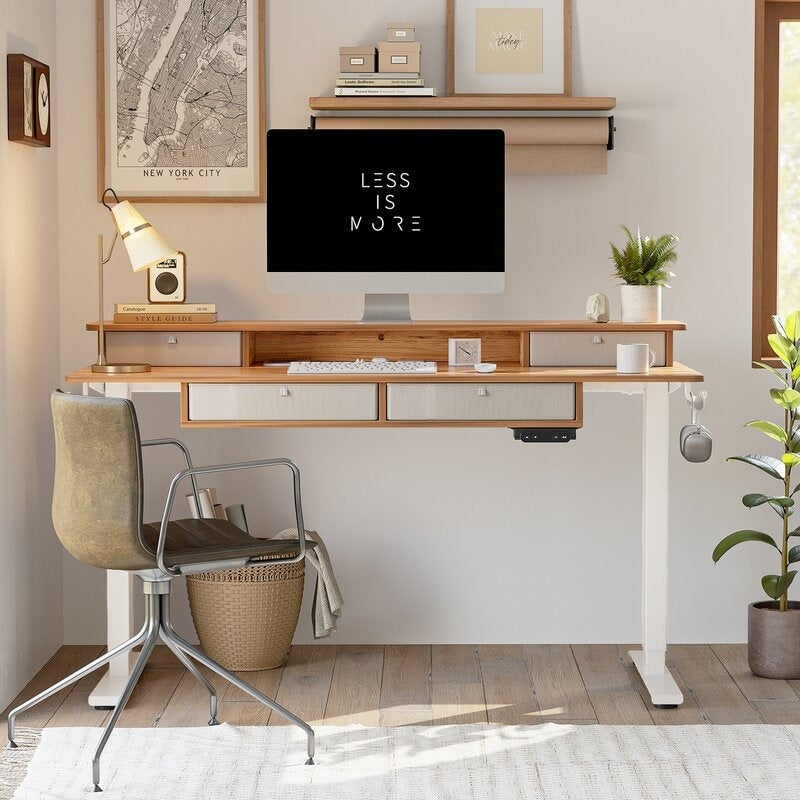 FEZIBO/Home Office Furniture/Wood/Standing Desk With 4 Drawers/Desks