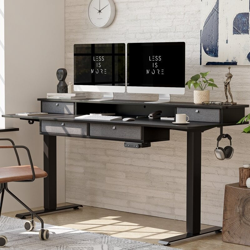 FEZIBO/Home Office Furniture/Wood/Standing Desk With 4 Drawers/Desks