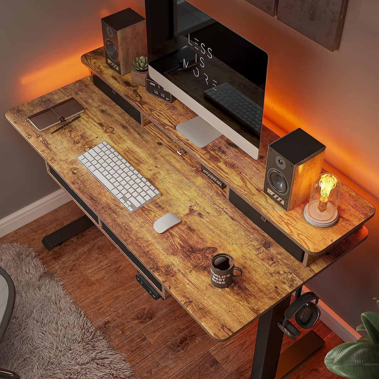 FEZIBO/Home Office Furniture/Wood/Standing Desk With 4 Drawers/Desks